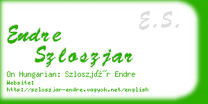 endre szloszjar business card